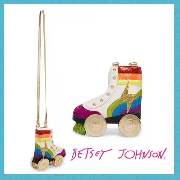 Betsey Johnson Women's Roller Derby Skate Kitsch Crossbody Bag Purse - Picture 7 of 9